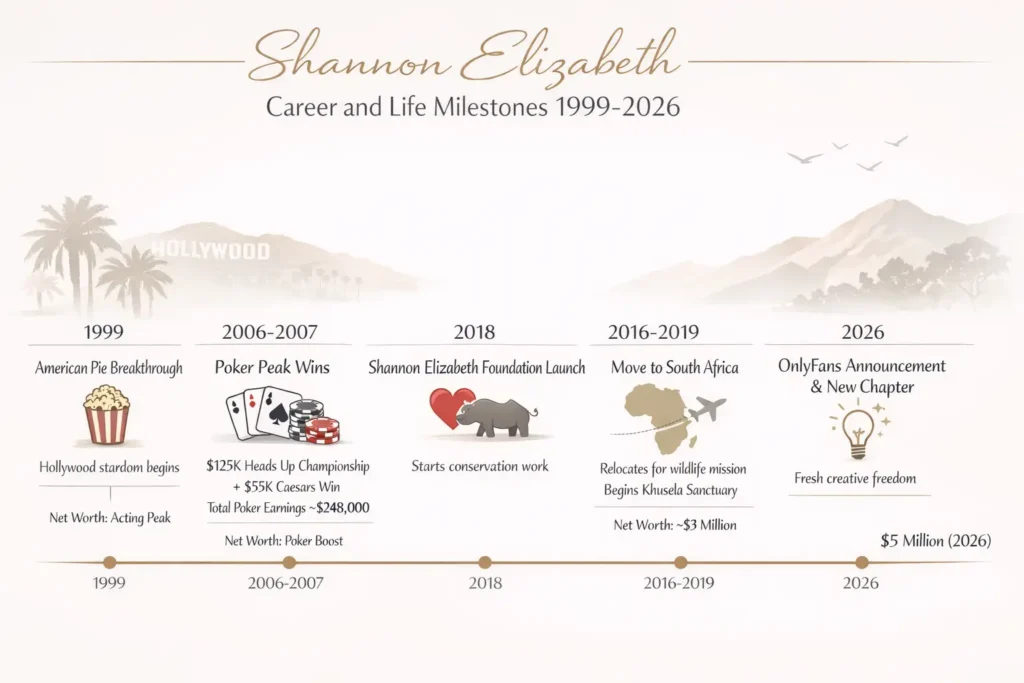 Shannon Elizabeth Career and Life Milestones 1999-2026