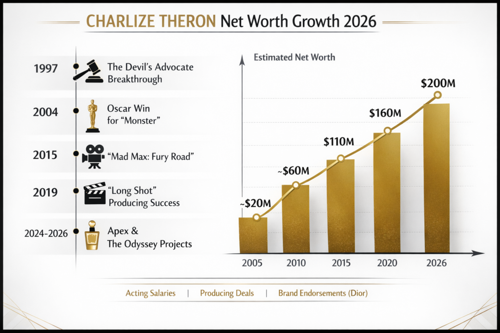 Charlize Theron Net worth Growth 2026