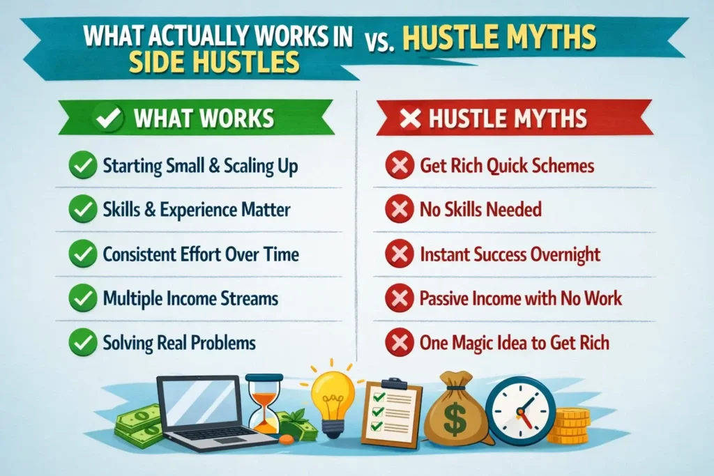 Side Hustle Work vs Hustle Myths
