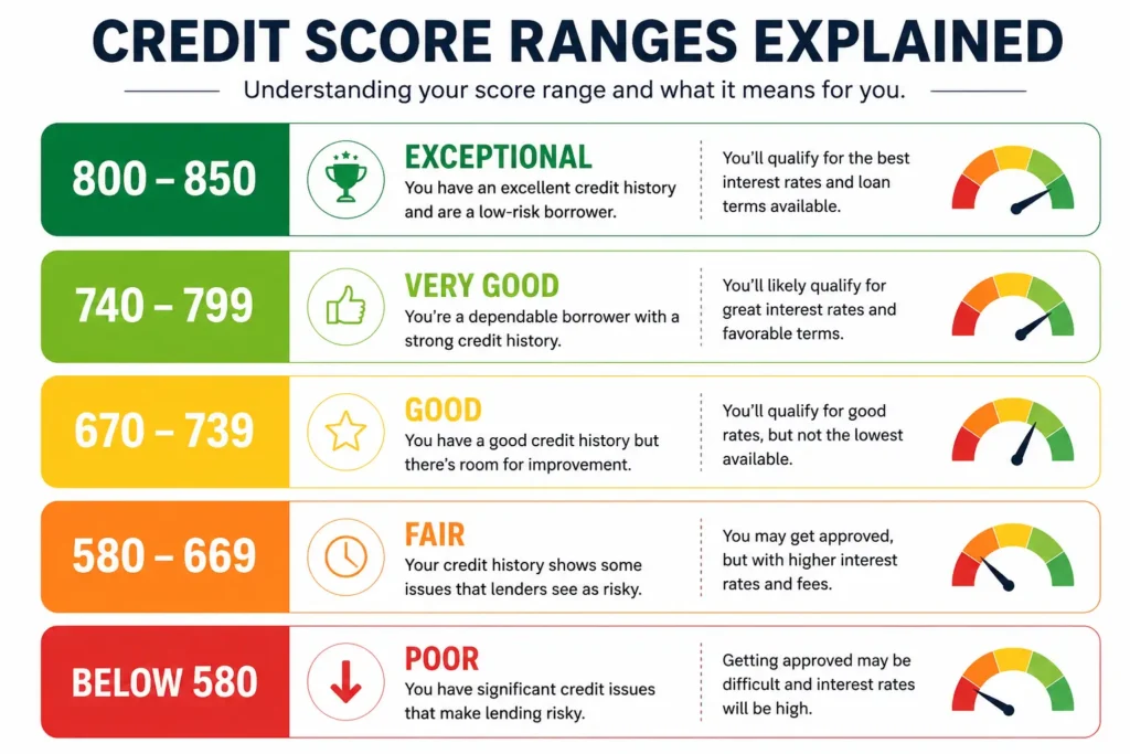 Credit score range explained